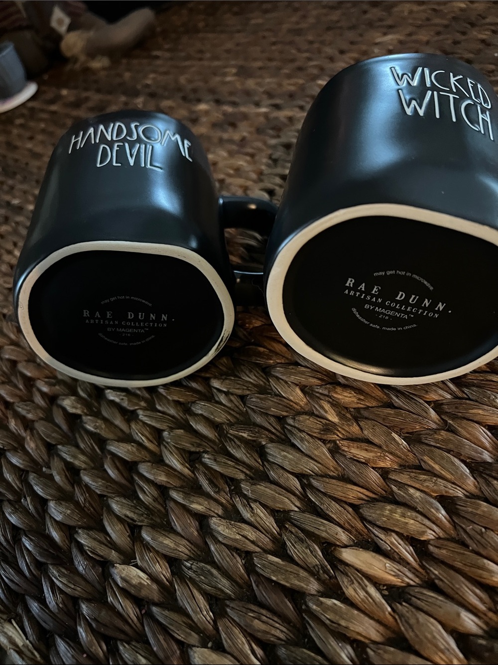 Rae Dunn Black 'Wicked Witch' and “Handsome Devil” Mug set - Picture 3 of 3